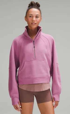 Lululemon Scuba Oversized Funnel Neck Half-Zip Velvet Dust XS/S thumbnail 1