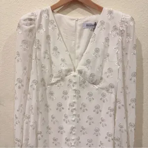 Elliatt Tamsin Sequins Long Sleeve Midi Dress Ivory Small Bridal Wedding Guest thumbnail 3