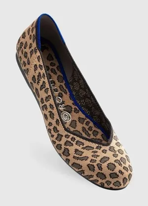 Rothy's Size 10 The Flat Ballet Spotted Leopard Animal Print‎ Round Toe Retired thumbnail 1