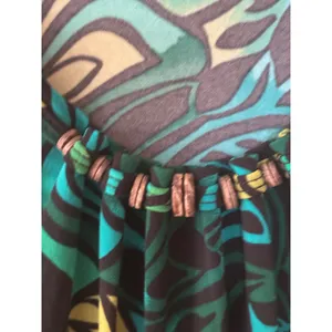 East 5th‎ Womens Green Abstract Leaf Print Beaded Scoop Neck Blouse Size M thumbnail 3