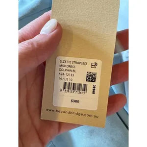 Bec+Bridge‎ Dress Women 10 Dolphin Blue Elzette Strapless Asymmetric Midi NWT thumbnail 13