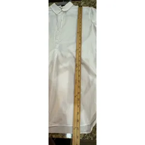 AYR Top Womens Small Half Placket‎ Button Front Long Sleeve White Poplin Tunic thumbnail 7