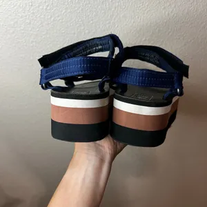 Teva x Opening Ceremony Satin Flatform Sandals in blue tan black white WOMENS 9 thumbnail 5