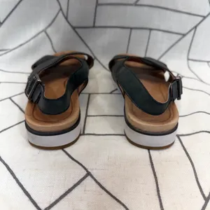 UGG Kari‎ Slingback Sandals 7.5 Black Leather Crisscross Platform 1092259 thumbnail 5