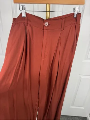 ReGeneration Celebrity Pink Rust Wide Leg Trousers Size L High Rise thumbnail 3