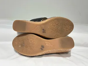 Born Concept black leather wedge sandals Size 10 thumbnail 7