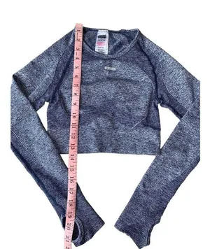 Flex Long Sleeve Active Blue crop Top thumbnail 8