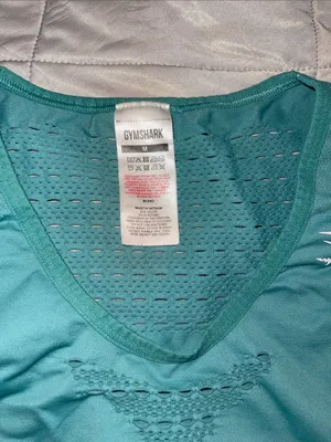 Gymshark Seamless Teal Crop Tank • Mesh Ventilation • Women’s M • Athleisure thumbnail 2