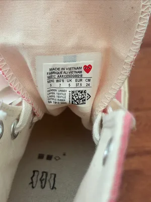 NWT Converse X Comme des Garcons 70 High-Top Sneakers Pink Size 7 thumbnail 11