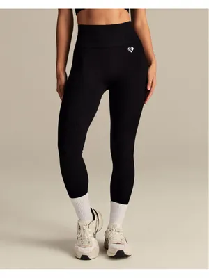Best Power Seamless Leggings Women's Size M Black White thumbnail 3