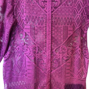 Cato All Over Lace Top Tunic Blouse 14/16W Burgundy Cover Up Overlay Fairy Boho thumbnail 4