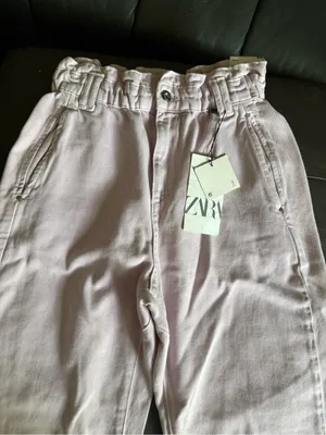 NWT Zara Light Lilac High-Rise barrel jeans size 2 thumbnail 2