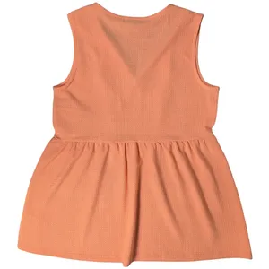 FRYE Cadmium Orange Textured Peplum‎ Tassel Tie Neck Tank Top Shirt Women's M thumbnail 2