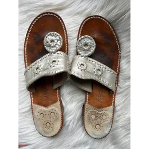 Jack Rogers Women's Gold Metallic Leather Sandals thumbnail 3