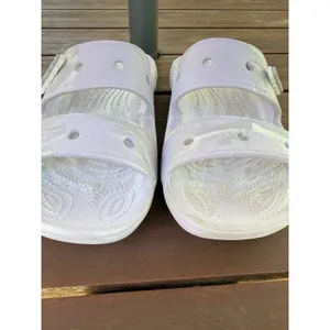 Crocs Classic Lavender Marbled Slide Sandals Iconic Comfort Purple Women Size 6 thumbnail 6