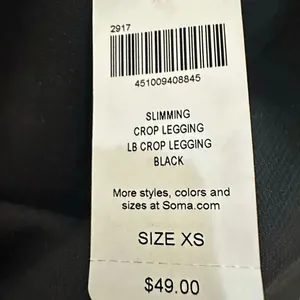 Soma black slimming crop leggings NWT thumbnail 7