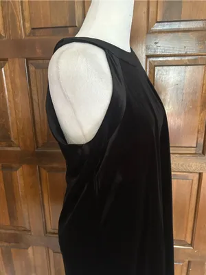 Betsey Johnson Black Velvet Halter Swing Dress Womens Size 10 Cocktail Party LBD thumbnail 3