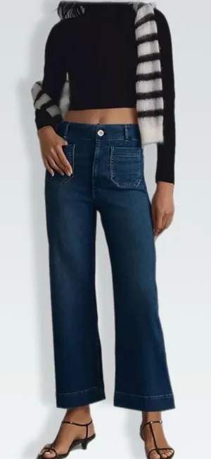 NWOT Cropped Dark Jeans Blue Size 8 thumbnail 1