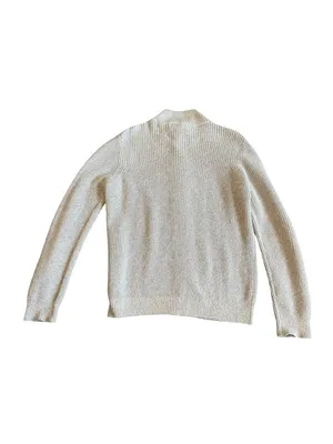 L.L. Bean Zip-Down Cardigan Sweater Ribbed Stretch Light Grey Size Large Women's thumbnail 7