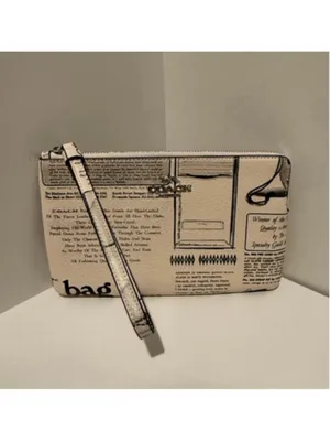 NEW Coach Newsprint Heritage Bundle Nolita 19 + Large Corner Zip Wristlet NWT thumbnail 12