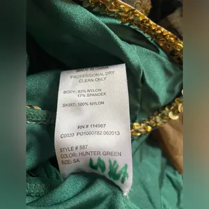 Emerald Green Dance Costume thumbnail 5