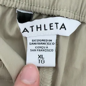 Athleta Cascade High Rise‎ Cargo Poplin Pant Oak Beige Women XL Pockets Y2K thumbnail 5