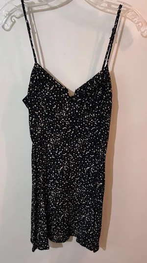 Forever 21 Black Sundress With Cream dots thumbnail 2