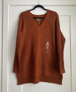 Natural Reflections Burnt Orange Pullover Knit Sweater Women’s Size XL NEW thumbnail 2