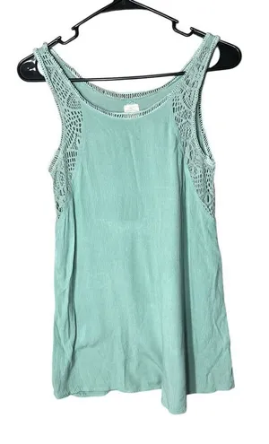 O’Neill Sage Green Crochet Tunic Top Size L thumbnail 1