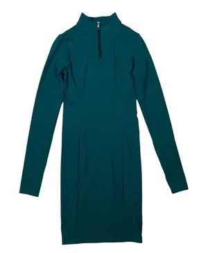 Vitality x Balance‎ Green Long Sleeve Quarter Zip Dress Stretchy Fitted Small thumbnail 1