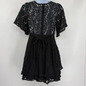 Showpo Lace Mini Dress 6 Whimsigoth Romantic Babydoll Deep V Fairy Grunge Y2K thumbnail 6
