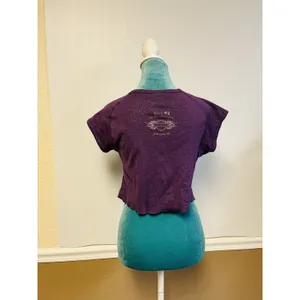 Vintage 90s Harley Davidson Cut-Off Glitter Crop Top Sheboygan WI Women's thumbnail 2