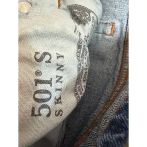 Levi's 501 Skinny Jeans Womens 30 Blue Excellent High Rise Button Fly Denim thumbnail 6