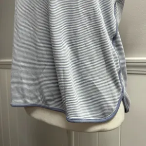 LAKE Pajamas PJ Sleep Top Striped Pima Cotton Short Sleeve Blue White Small thumbnail 6