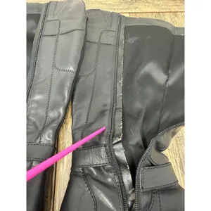 Marc Fisher Black Leather Tall Riding Boots FARTYW Buckle Detail 6.5M thumbnail 7