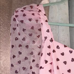 NWT Luxe Wave Size S Pink Heart Patterned Dress thumbnail 4