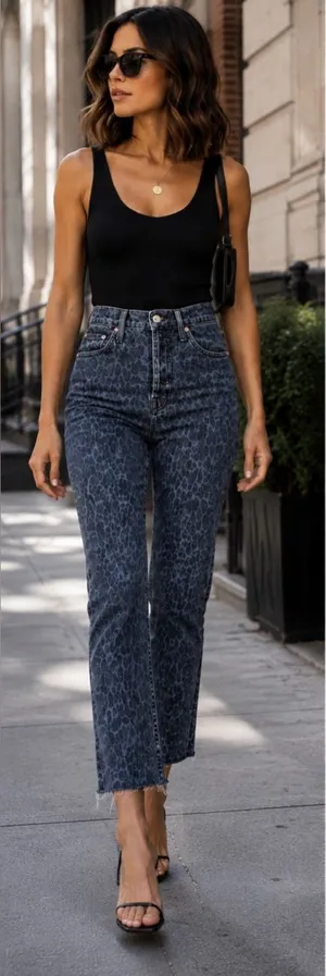 💥MOTHER Superior The Tomcat Sinister Leopard Print Raw Hem Ankle Jeans Size 24🧡 thumbnail 1