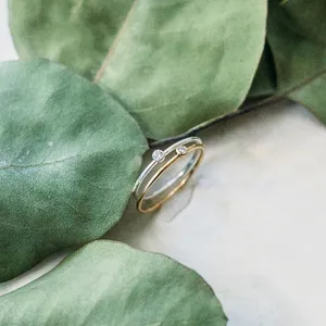 14K White Gold Diamond Stacking Ring Size 6 thumbnail 5