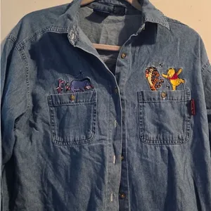 Disney Blue Denim Shirt with Embroidered Characters thumbnail 8