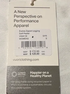 Vuori High-Rise Pocket Legging in Light Gray Size S thumbnail 2
