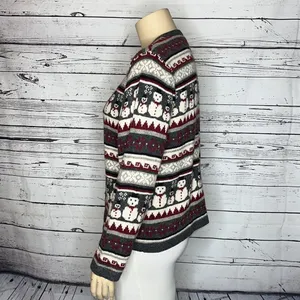 Croft & Barrow NWT Size XL Snowman Button Wool Blend Christmas Sweater Cardigan thumbnail 4