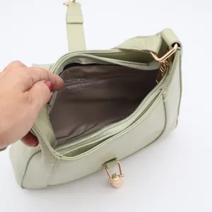 Unbranded Shoulder Bag Womens Medium Hobo Sage Green Gold Clasp Excellent thumbnail 5