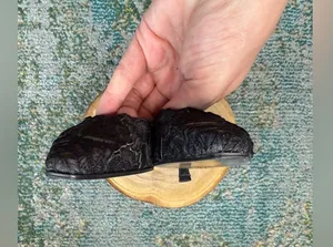 Vintage Y2K NOS Stuart Weitzman black lace slingback kitten heels, size 6.5M thumbnail 13