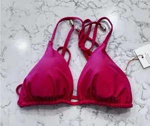 NWT Quince Magenta Italian Triangle Bikini Top Size Medium thumbnail 1