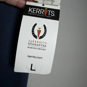 Kerrits Flow Rise Riding Tights Women L Navy Knee Patch Equestrian NWT 50200 thumbnail 15