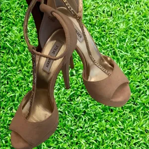 Steve Madden suede ankle & T strap 4 1/2” stiletto heel thumbnail 2