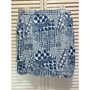 MB Design Mini Skirt Lined Size L‎ Marathon Elastic/Tie Blue/White Aztec NWT thumbnail 4