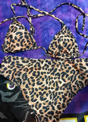 Cheetah Print Bikini Brown Size M thumbnail 4