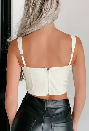 Nana Macs White Bustier Top thumbnail 3