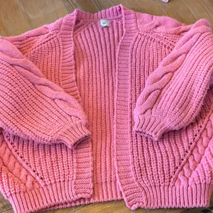 River Island Chunky Open Cardigan in Pink thumbnail 1